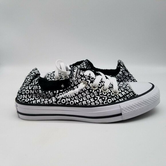 Converse All Star Shoreline Womens Logo Sneakers Shoes 565544F Black‎ White Sz 5 - Picture 4 of 9